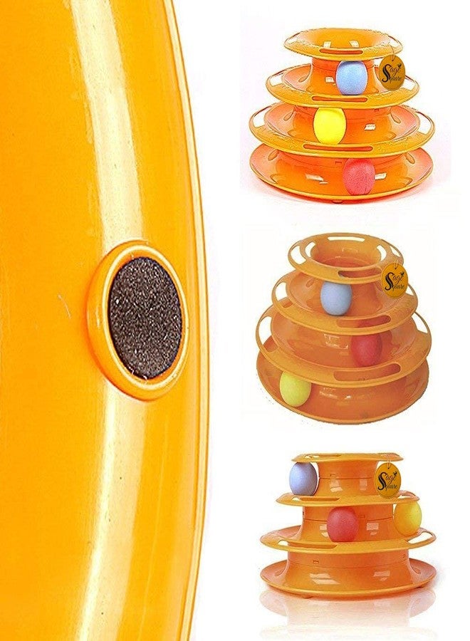 Sage Square Cat's Plastic 3 Layers Pet Intelligence Crazy Play Tray Toys (Colour May Vary) - Image 2